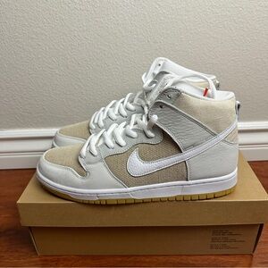 Nike SB Dunk High Pro ISO Orange Label Unbleached Natural Size 10.5